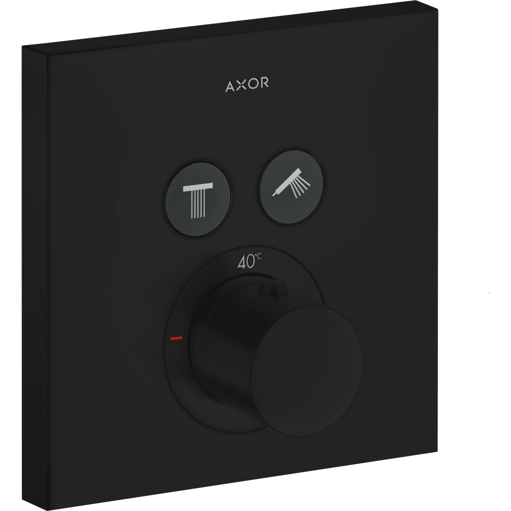 Термостат Axor ShowerSolutions, для 2 потребителей, скрытого монтажа, квадратный, 36715670, матовый черный