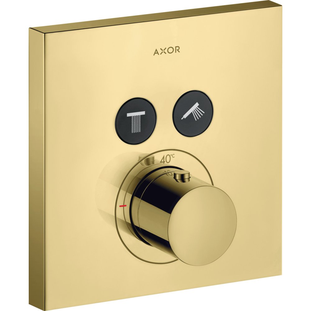 Термостат Axor ShowerSelect, для 2 потребителей, скрытого монтажа, квадратный, 36715930, полированная медь
