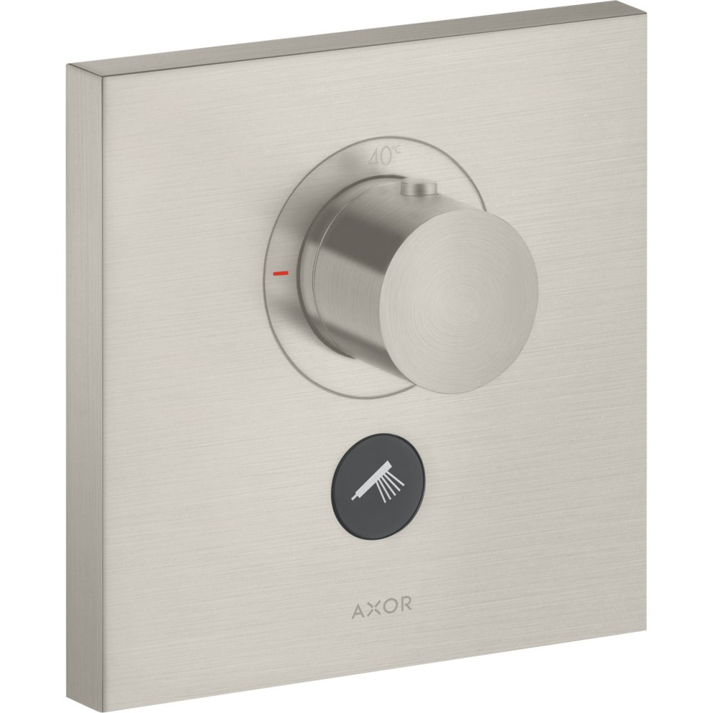 Термостат Highflow Axor ShowerSelect, для 1 потребителя, с клапаном для ручного душа, скрытого монтажа, квадратный, 36716800, сталь