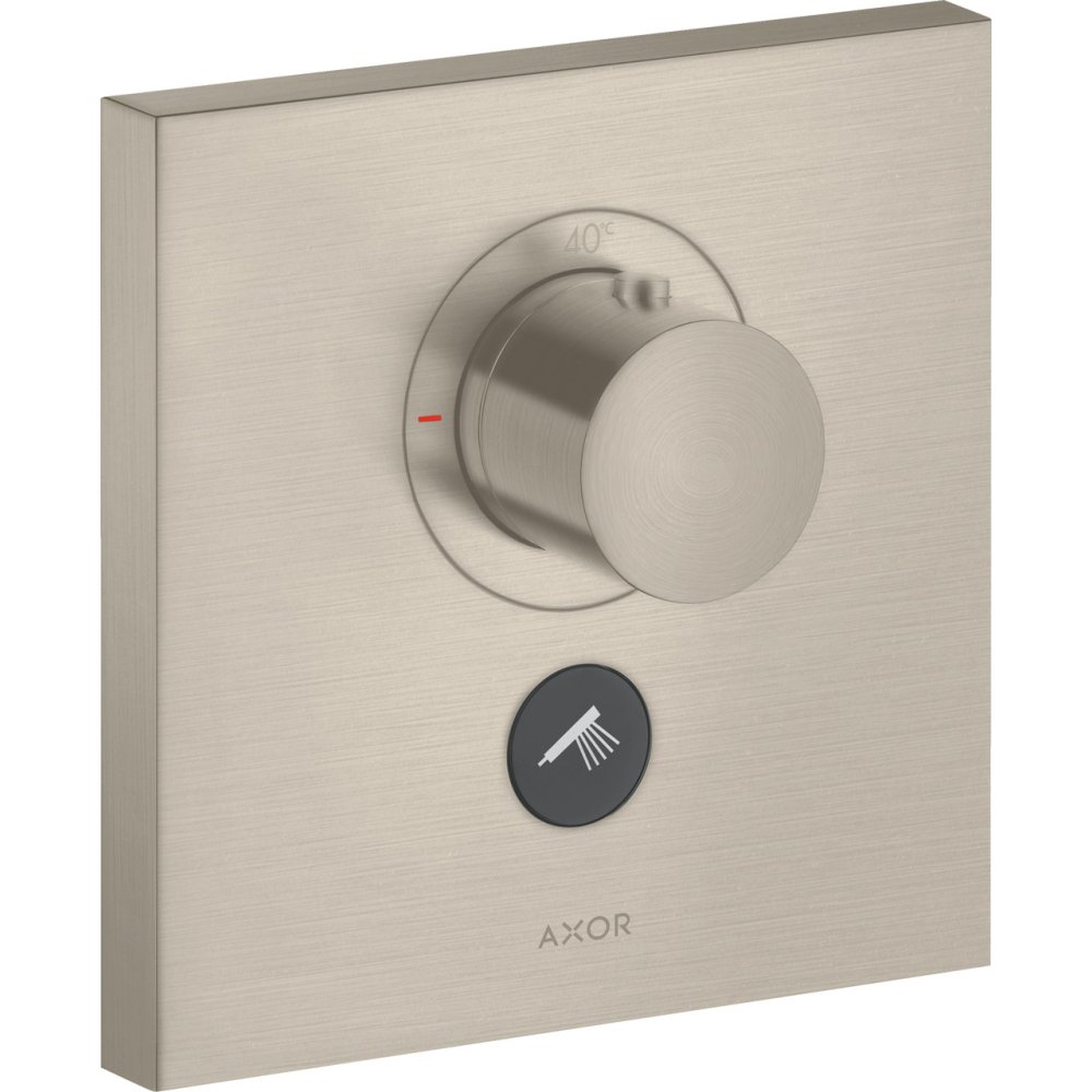 Термостат Highflow Axor ShowerSelect, для 1 потребителя, с клапаном для ручного душа, скрытого монтажа, квадратный, 36716820, шлифованный никель