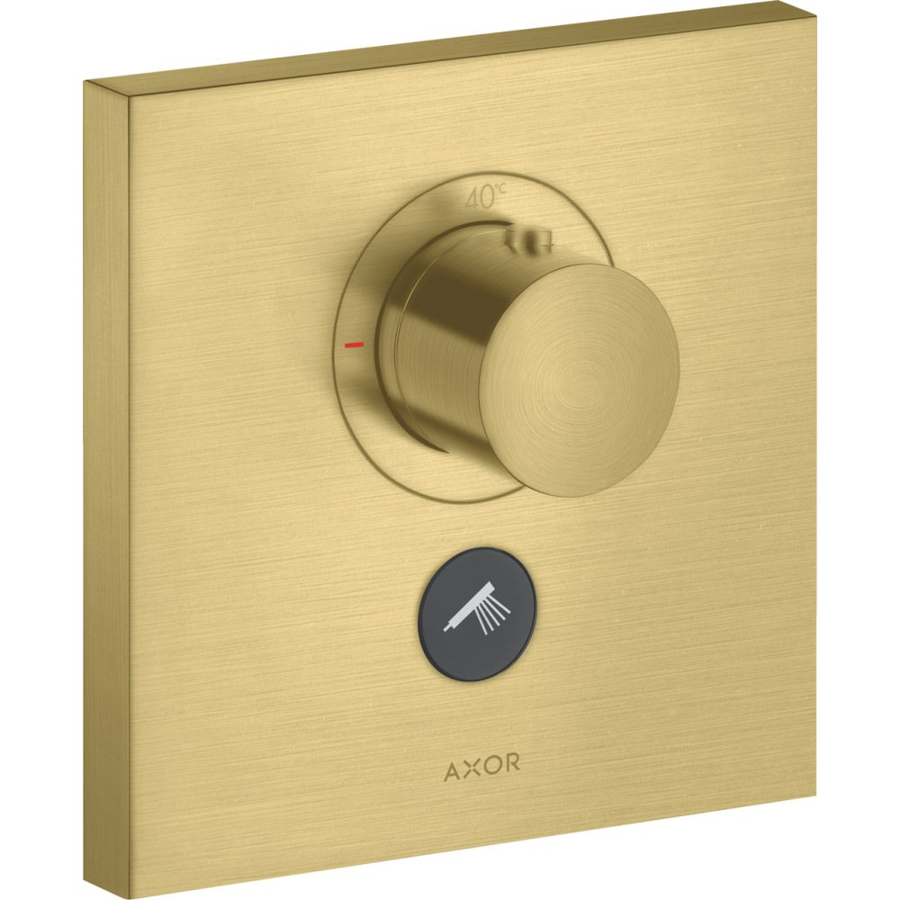 Термостат Highflow Axor ShowerSelect, для 1 потребителя, с клапаном для ручного душа, скрытого монтажа, квадратный, 36716950, шлифованная медь