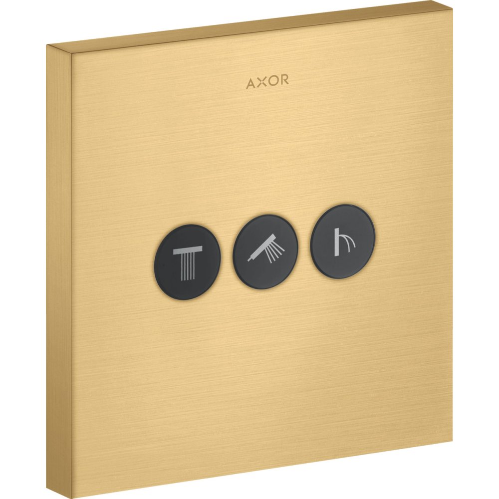 Вентиль Axor ShowerSelect, для 3 потребителей, квадратный, СМ, 36717250, шлифованное золото