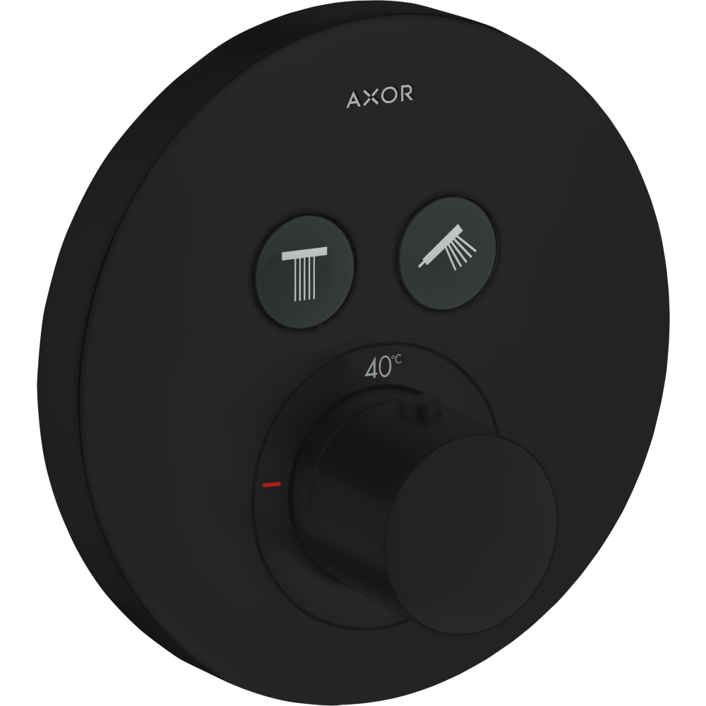Термостат Axor ShowerSolutions, для 2 потребителей, скрытого монтажа, круглый, 36723670, матовый черный