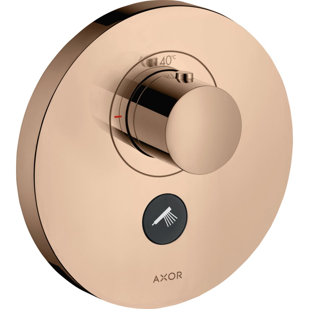 Термостат Highflow Axor ShowerSelect, для 1 потребителя, с клапаном для ручного душа, скрытого монтажа, круглый, 36726300, полированное красное золото 