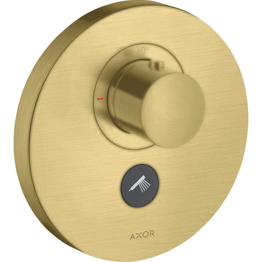 Термостат Highflow Axor ShowerSelect, для 1 потребителя, с клапаном для ручного душа, скрытого монтажа, круглый, 36726950, шлифованная медь