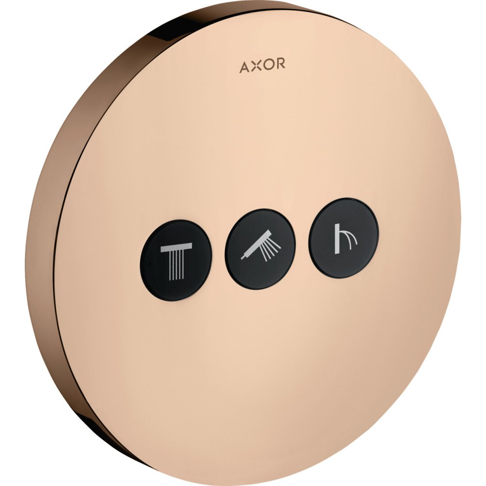 Вентиль Axor ShowerSelect, для 3 потребителей, круглый, СМ, 36727300, полированное красное золото 