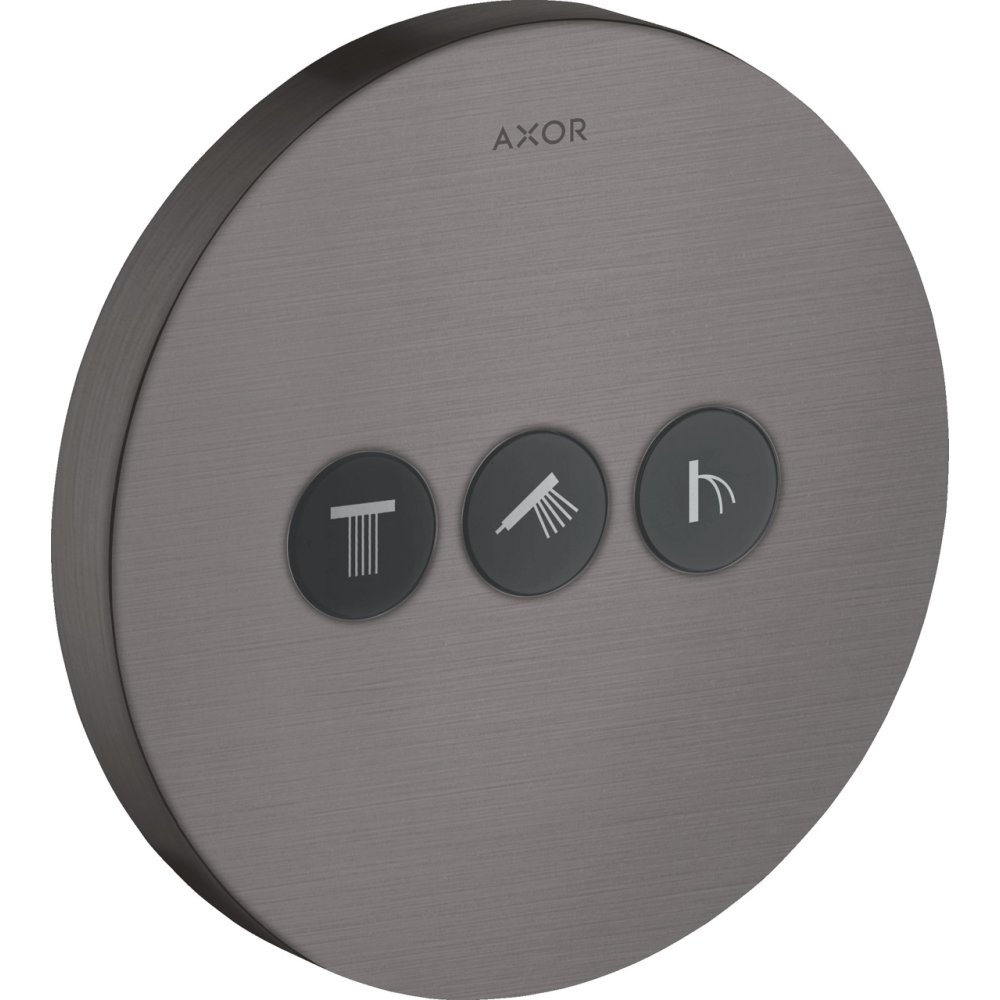 Вентиль Axor ShowerSelect, для 3 потребителей, круглый, СМ, 36727340, шлифованный черный хром 