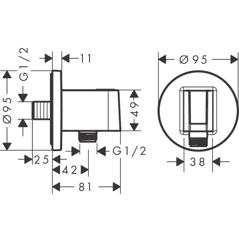 Porter-набор Axor ShowerSolutions, круглый, 36733670, матовый черный