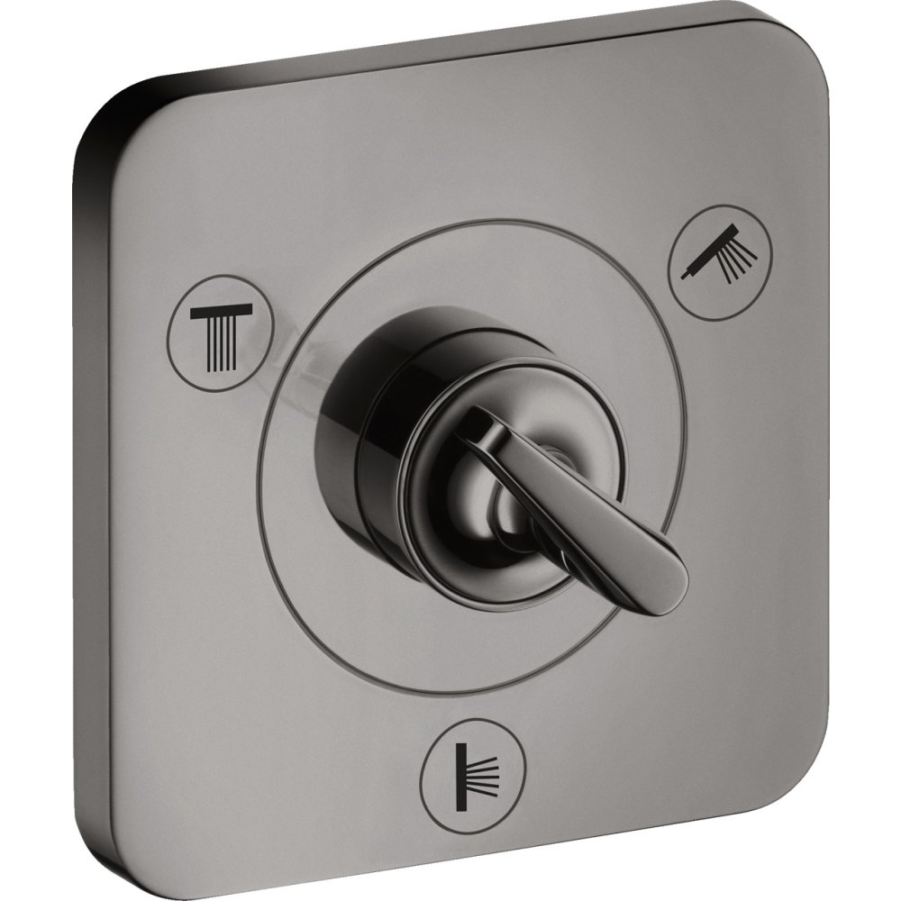 Запорный/переключающий вентиль Trio/Quattro Axor Citterio E, 120/120, скрытого монтажа, 36772330, полированный черный хром 