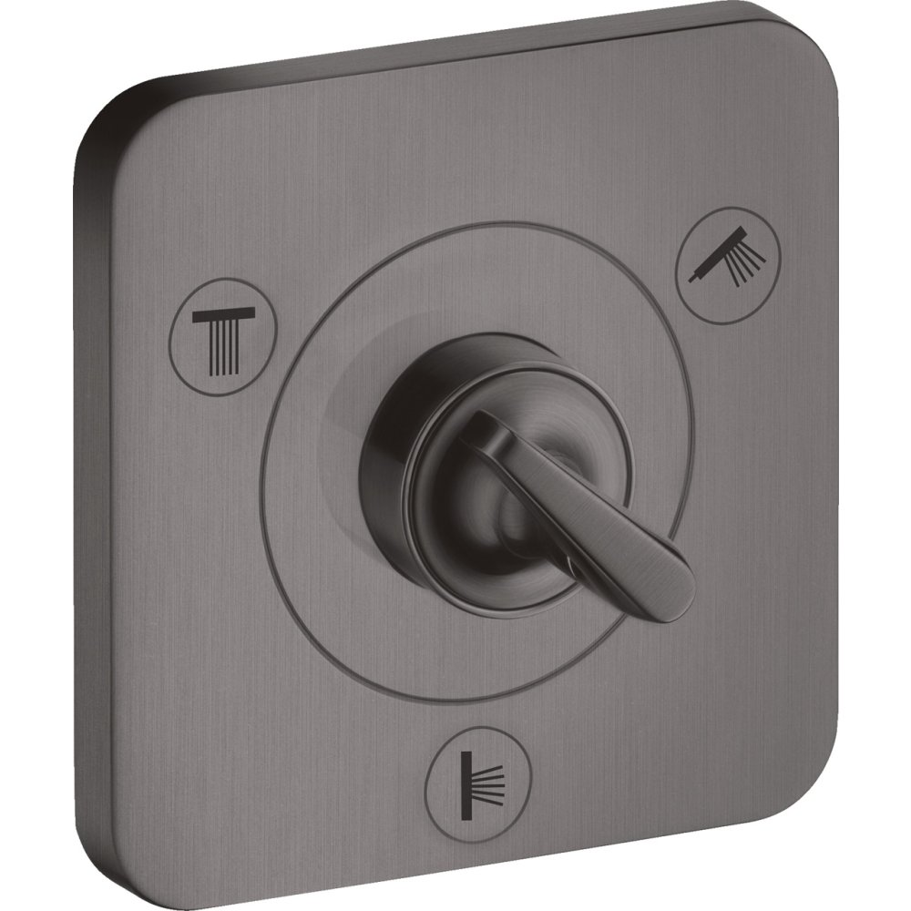 Запорный/переключающий вентиль Trio/Quattro Axor Citterio E, 120/120, скрытого монтажа, 36772340, шлифованный черный хром 