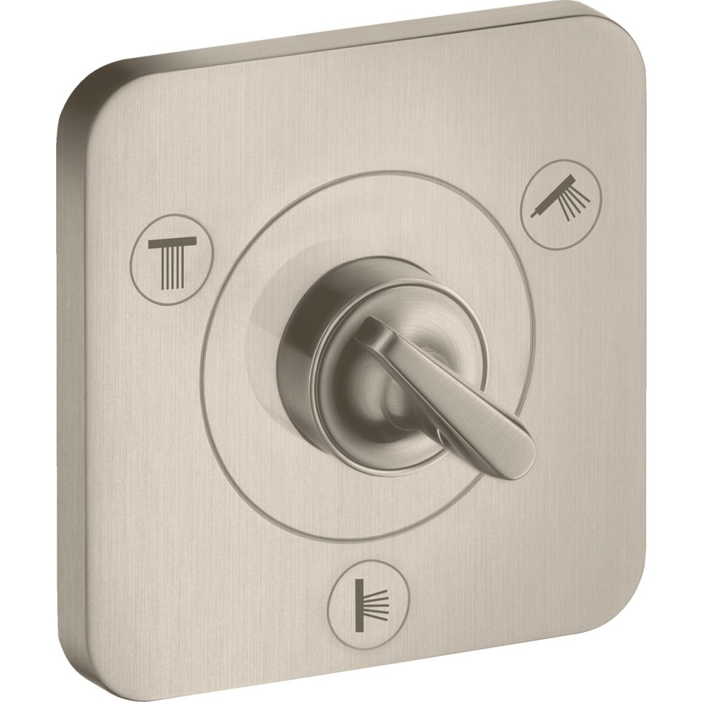 Запорный/переключающий вентиль Trio/Quattro Axor Citterio E, 120/120, скрытого монтажа, 36772820, шлифованный никель