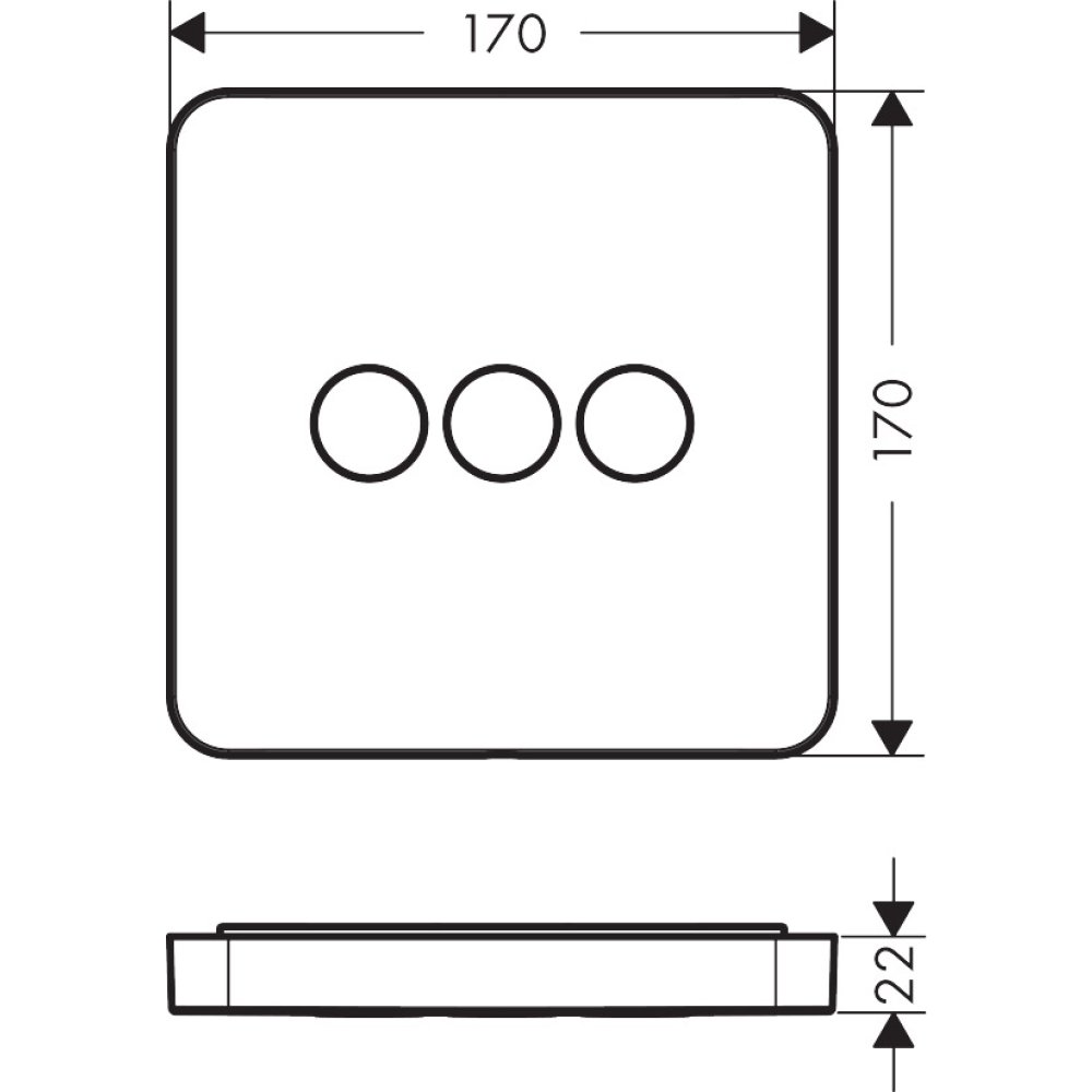 Вентиль Axor ShowerSelect, 3 потребителей, softsquare, СМ, 36773330, полированный черный хром 