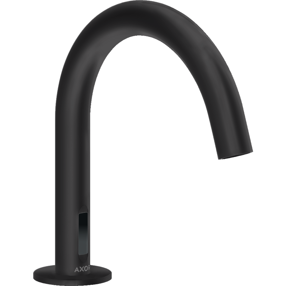 Электронный смеситель для раковины Axor Uno, с предустановкой температуры, работа от сети 230 V, 38010670, шлифованный черный хром 