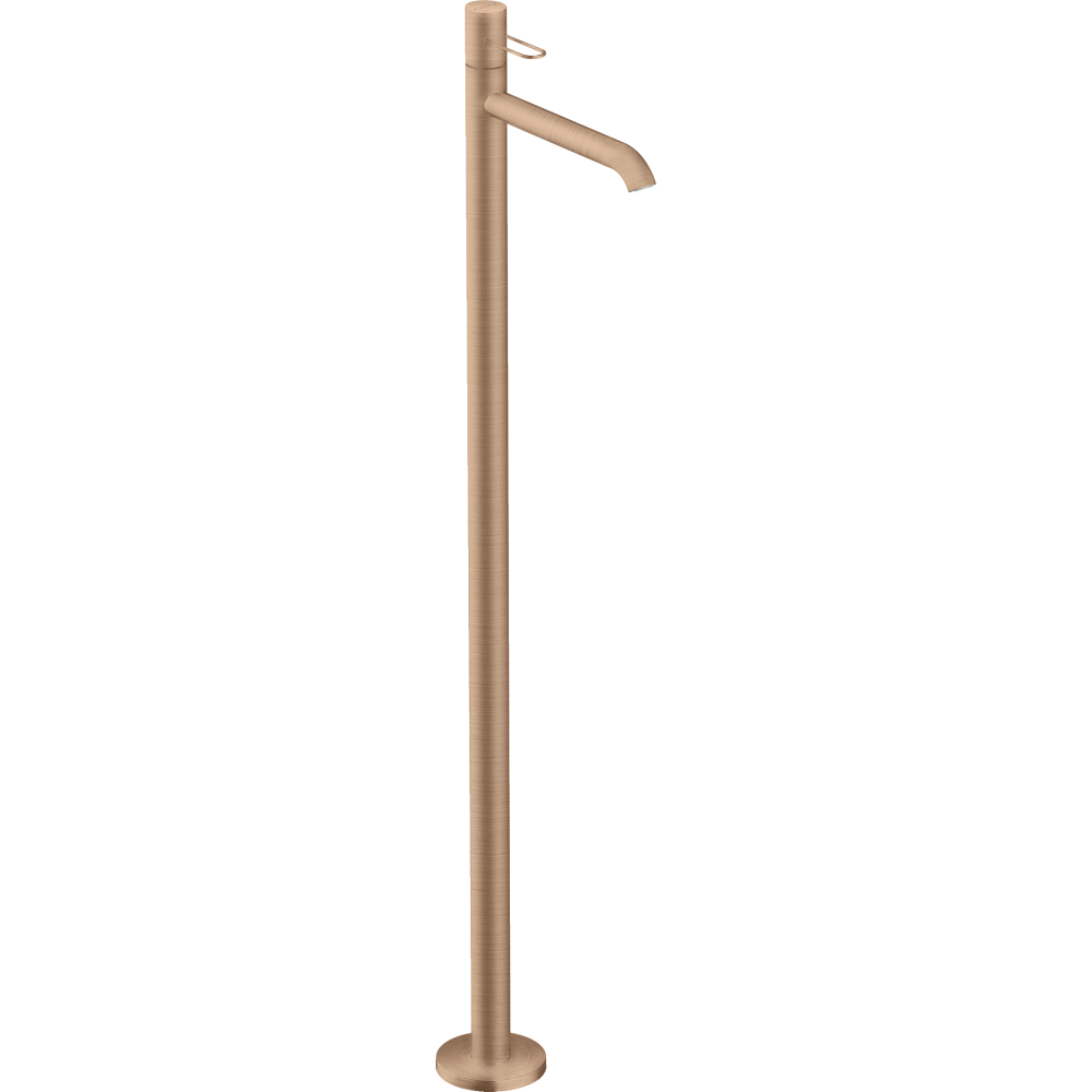 Смеситель для раковины Axor Uno, напольный, однорычажный, с рукояткой-петлей, без сливного набора, 38037310, шлифованное красное золото