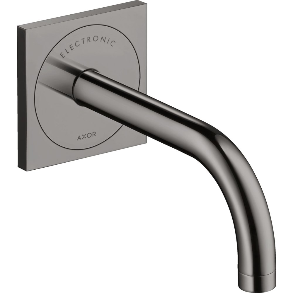 Электронный смеситель для раковины Axor Uno, настенный, с изливом 165 мм, 38119330, полированный черный хром 