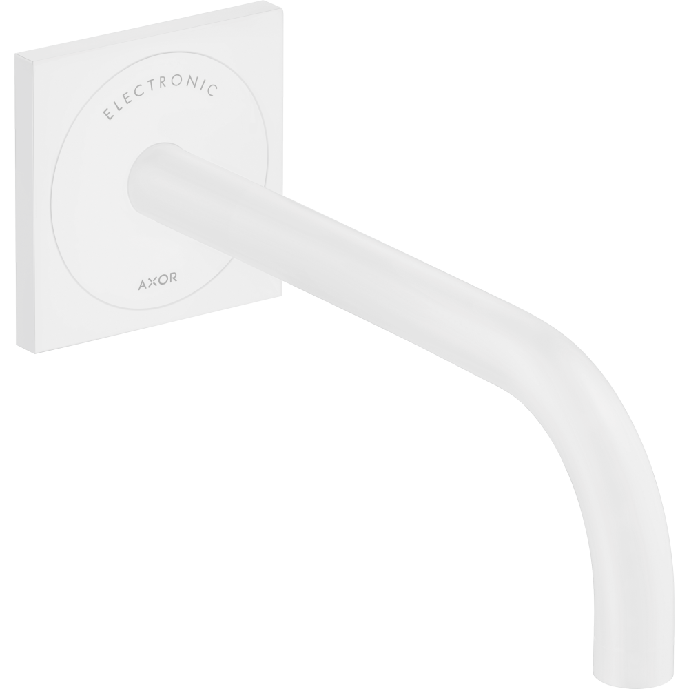 Электронный смеситель для раковины Axor Uno, настенный, с изливом 225 мм, 38120700, матовый белый
