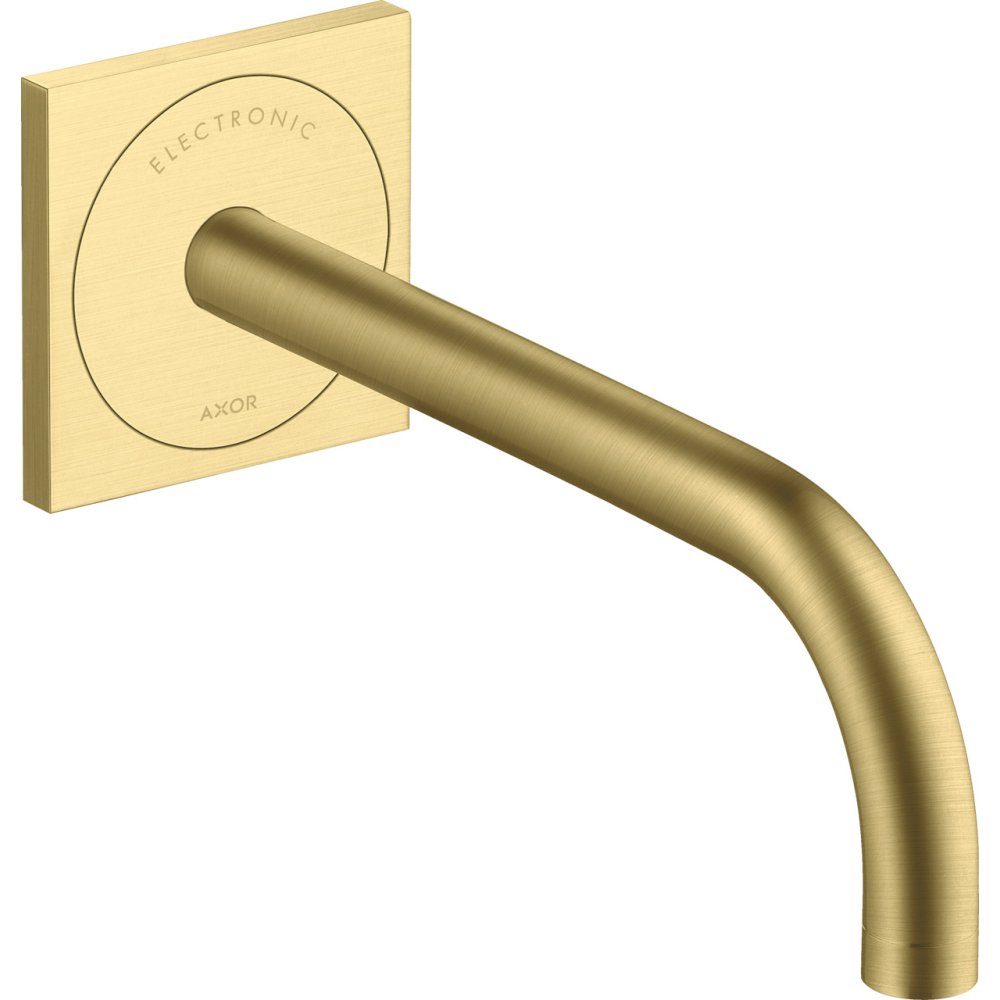Электронный смеситель для раковины Axor Uno, настенный, с изливом 225 мм, 38120950, шлифованная медь