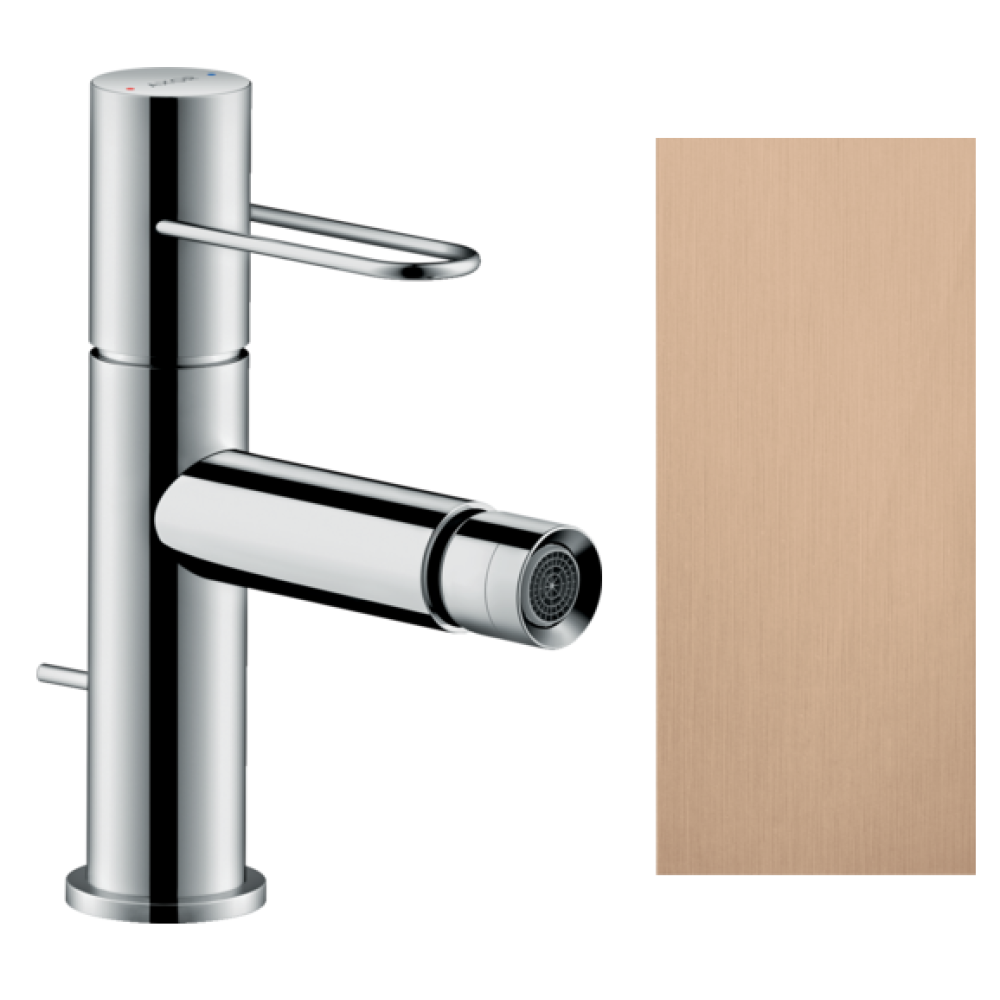 Смеситель для биде Axor Uno, однорычажный, 38211310, шлифованное красное золото