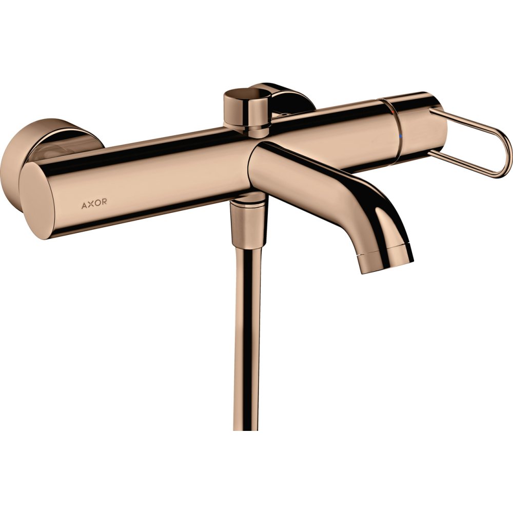 Смеситель для ванны Axor Uno, однорычажный, внешнего монтажа, с рукояткой-петлей, 38421300, полированное красное золото 