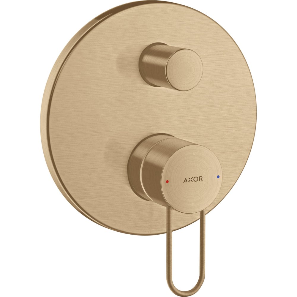 Смеситель для ванны Axor Uno, однорычажный, скрытого монтажа, с рукояткой-петлей, 38426140, шлифованная бронза