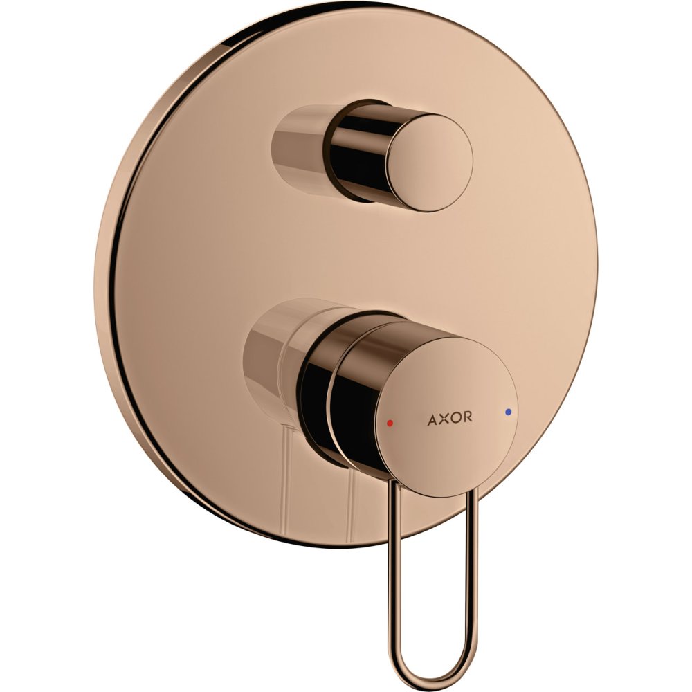 Смеситель для ванны Axor Uno, однорычажный, скрытого монтажа, с рукояткой-петлей, 38426300, полированное красное золото 