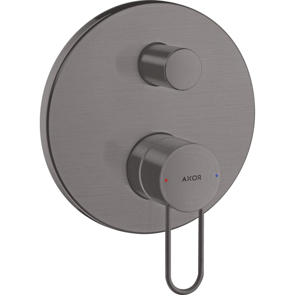 Смеситель для ванны Axor Uno, однорычажный, скрытого монтажа, с рукояткой-петлей, 38426340, шлифованный черный хром 