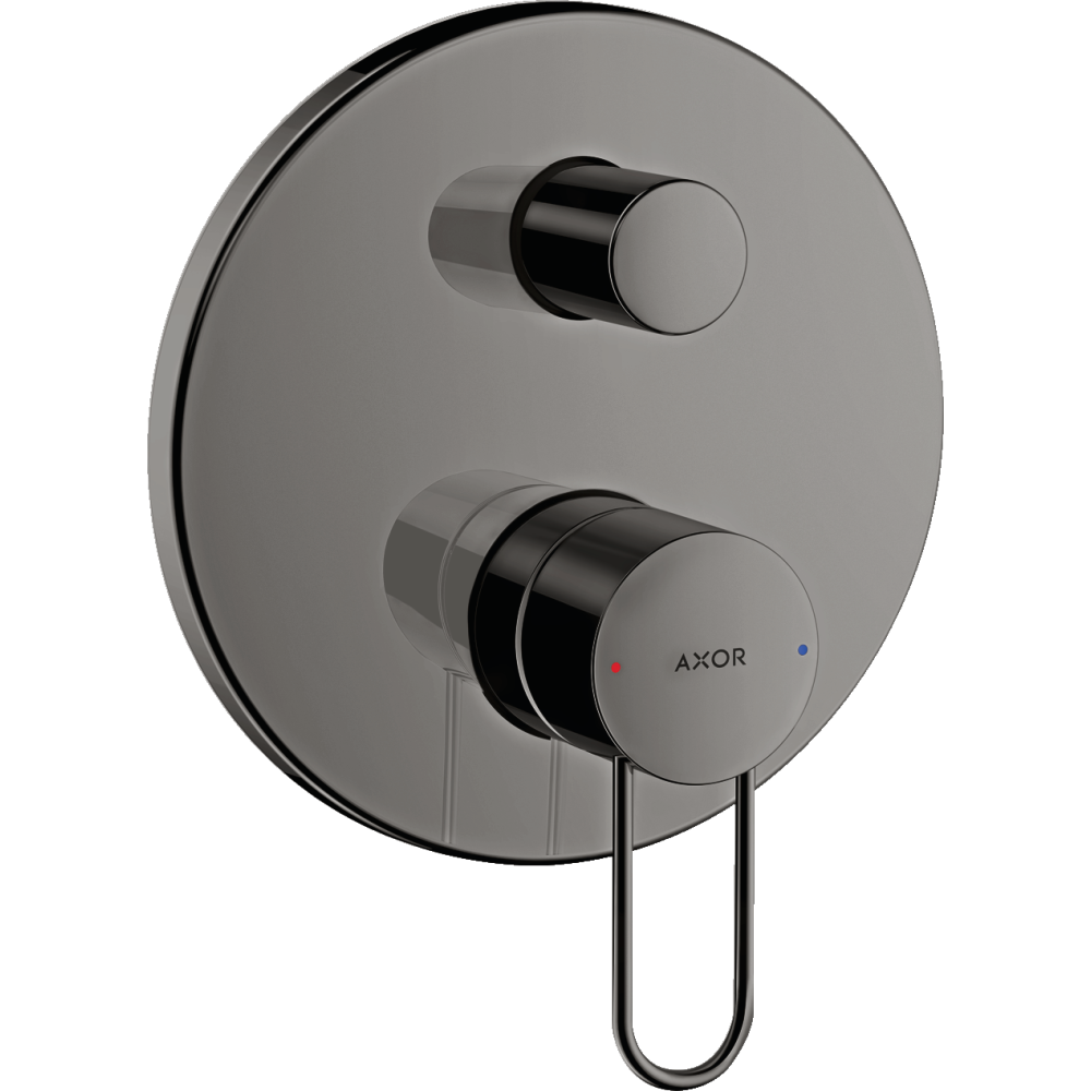 Смеситель для ванны Axor Uno, однорычажный, скрытого монтажа, с рукояткой-петлей, со встроенной защитной комбинацией EN1717, 38428330, полированный черный хром 