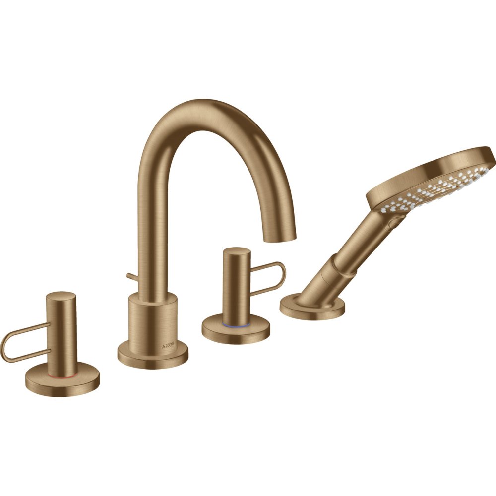 Смеситель на край ванны Axor Uno, на 4 отверстия, с рукоятками-петлями