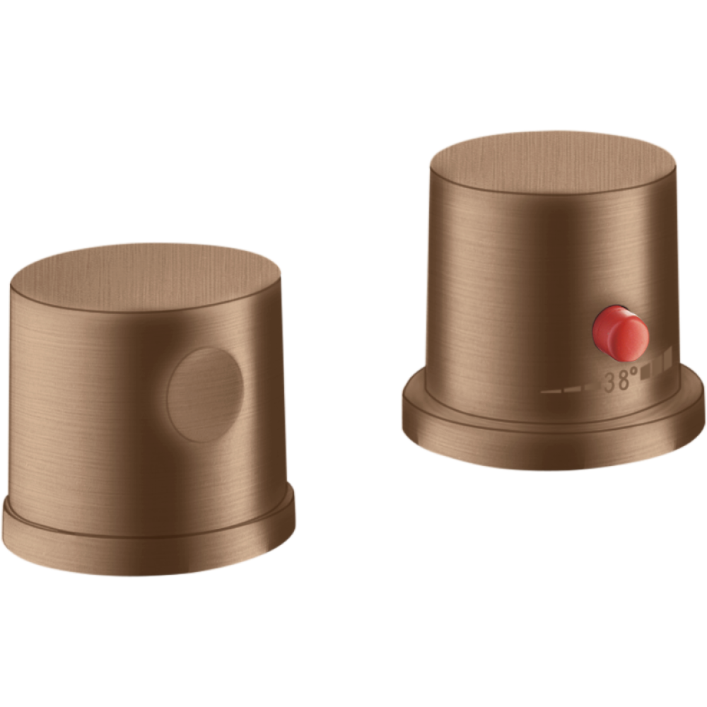 Термостат на край ванны Axor Uno, на 2 отверстия, 38480310, шлифованное красное золото