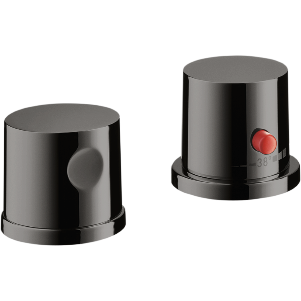 Термостат на край ванны Axor Uno, на 2 отверстия, 38480330, полированный черный хром 