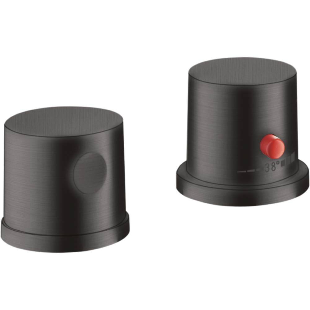 Термостат на край ванны Axor Uno, на 2 отверстия, 38480340, шлифованный черный хром 