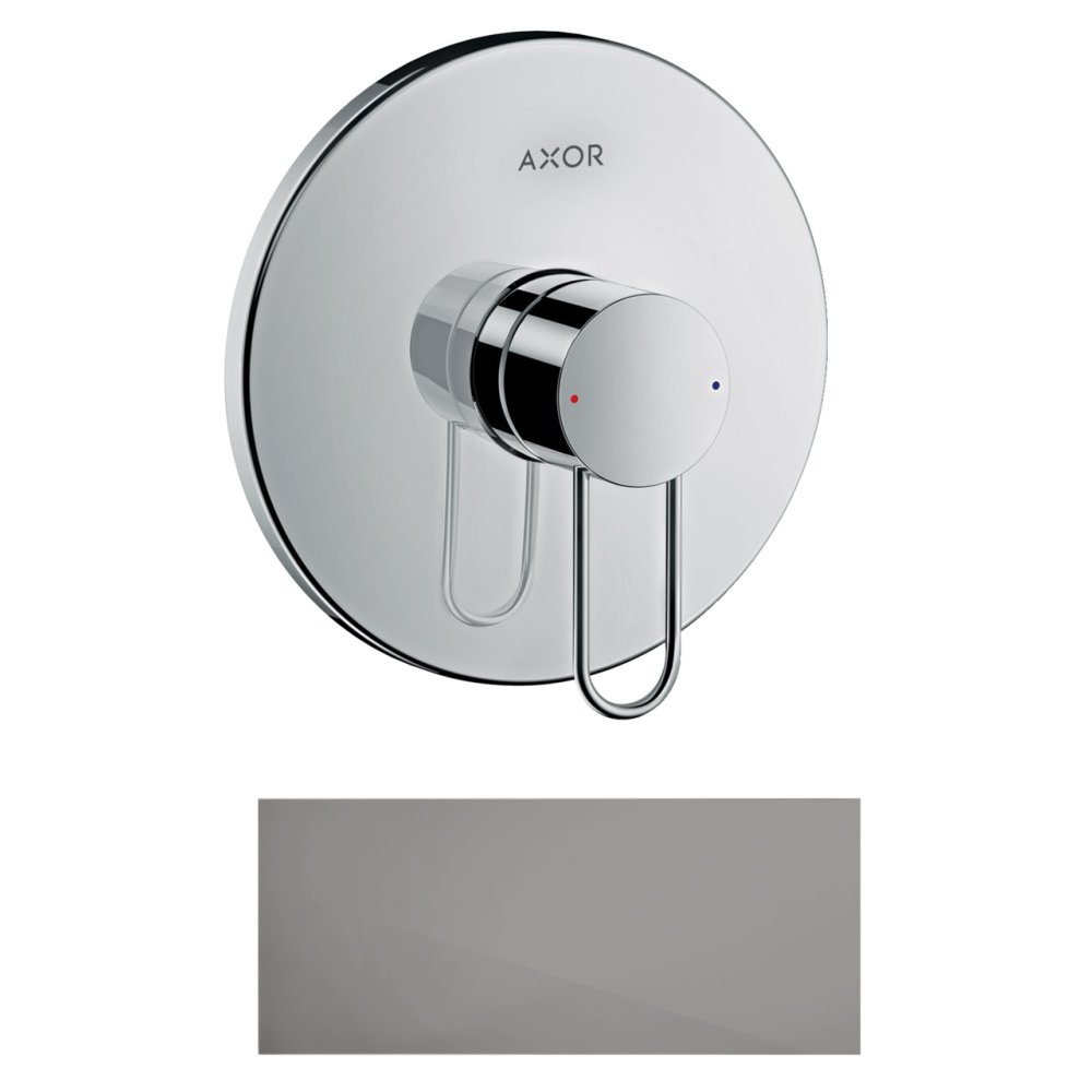 Смеситель для душа Axor Uno, однорычажный, скрытого монтажа, с рукояткой-петлей, 38626330, полированный черный хром 