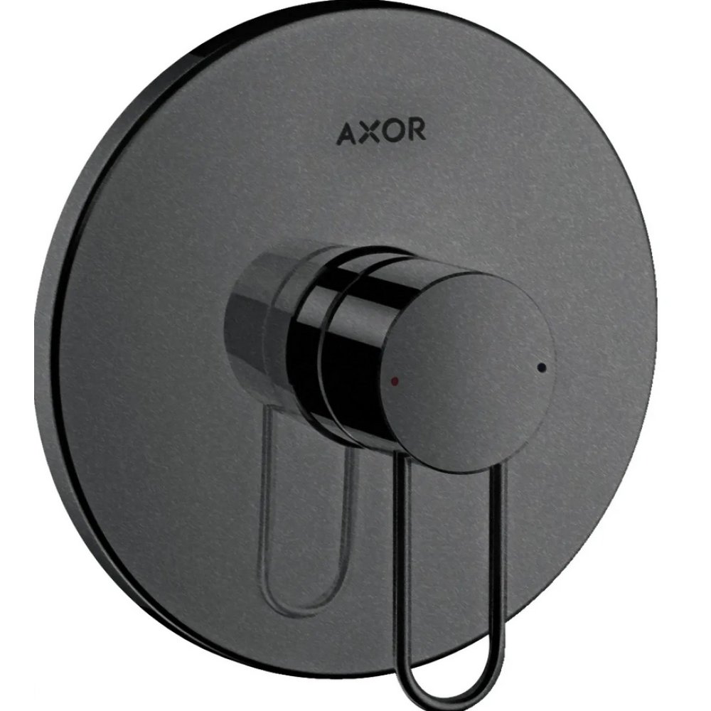 Смеситель для душа Axor Uno, однорычажный, скрытого монтажа, с рукояткой-петлей, 38626340, шлифованный черный хром 