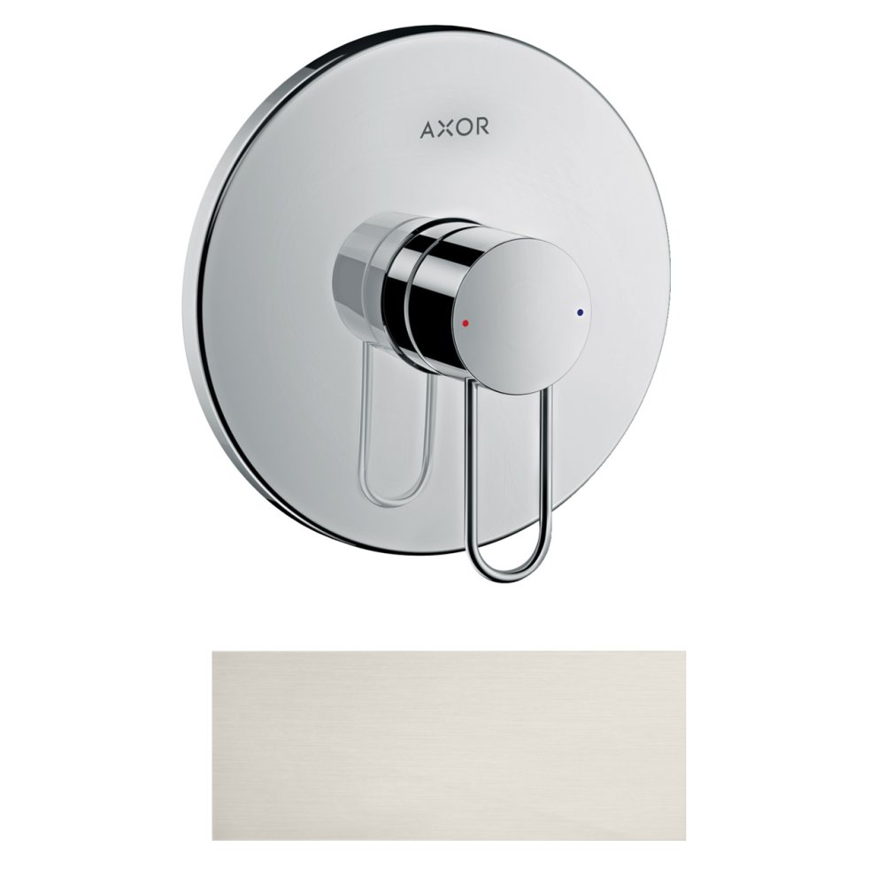 Смеситель для душа Axor Uno, однорычажный, скрытого монтажа, с рукояткой-петлей, 38626800, сталь