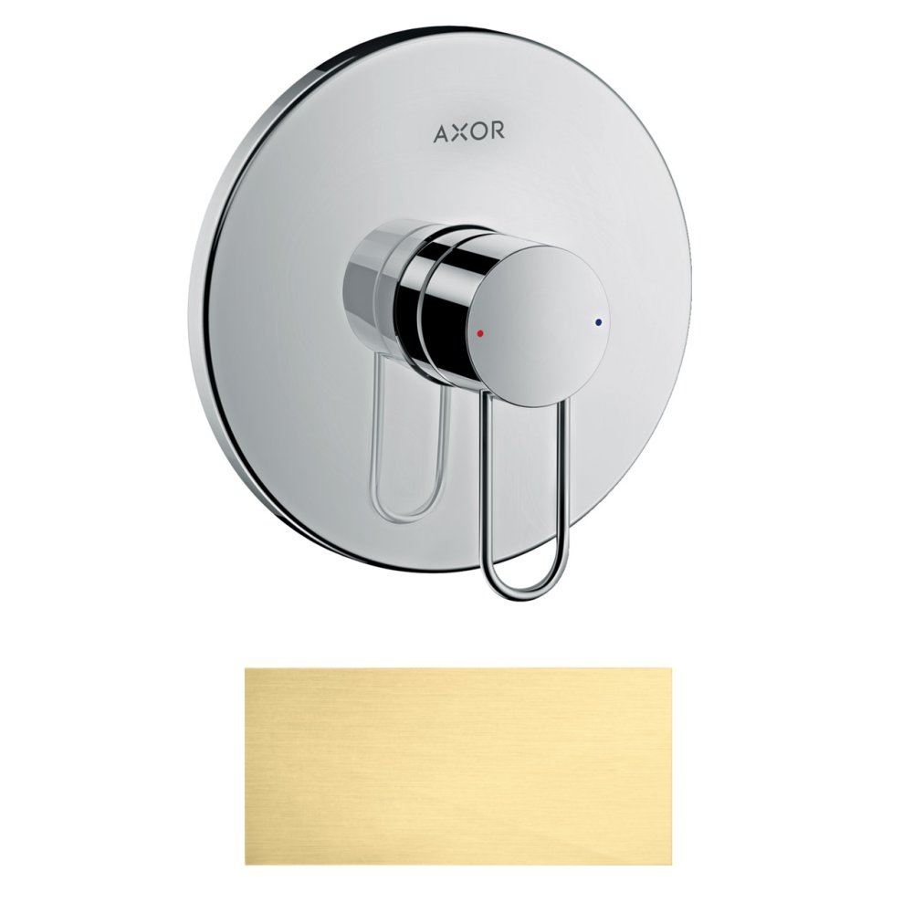 Смеситель для душа Axor Uno, однорычажный, скрытого монтажа, с рукояткой-петлей, 38626990, полированное золото