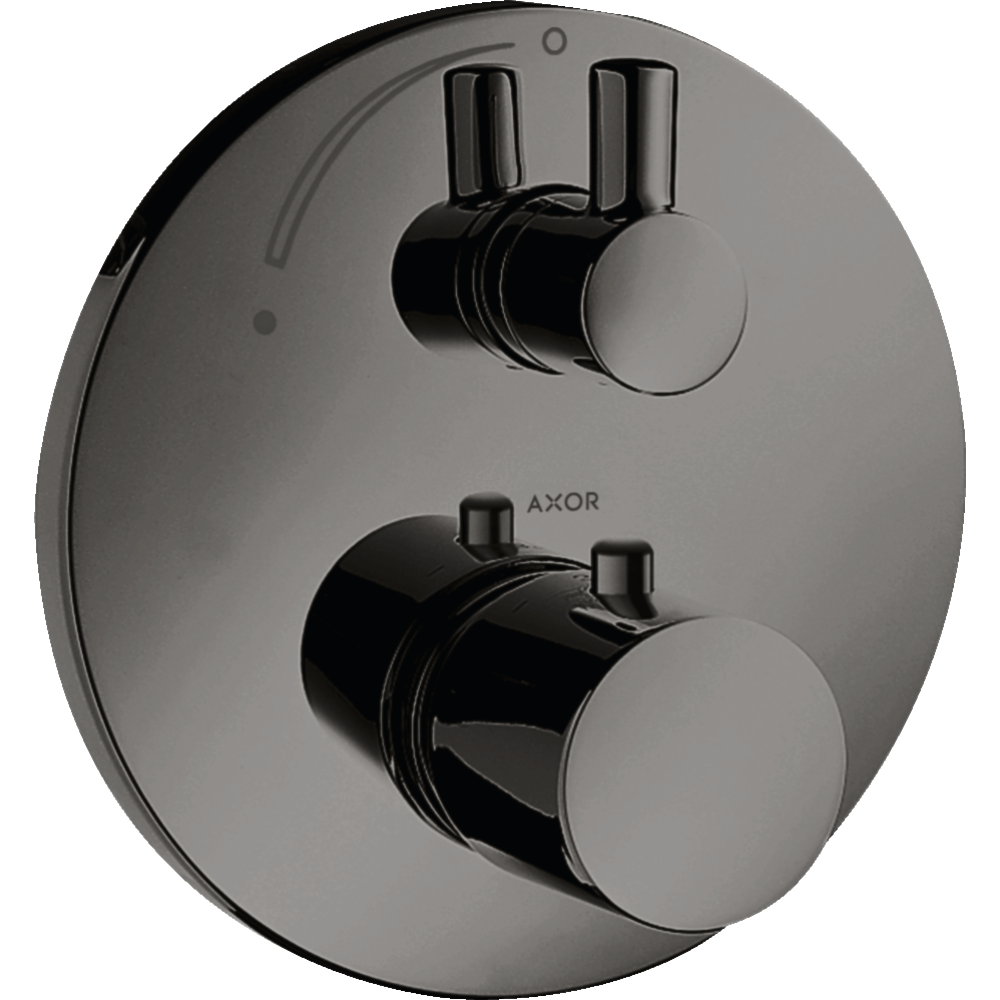 Термостат Axor Uno, с запорным вентилем, 38700330, полированный черный хром 