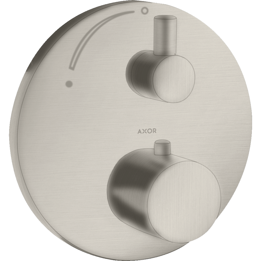 Термостат Axor Uno, с запорным вентилем, 38700800, сталь