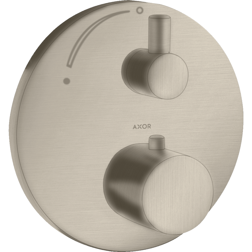 Термостат Axor Uno, с запорным вентилем, 38700820, шлифованный никель