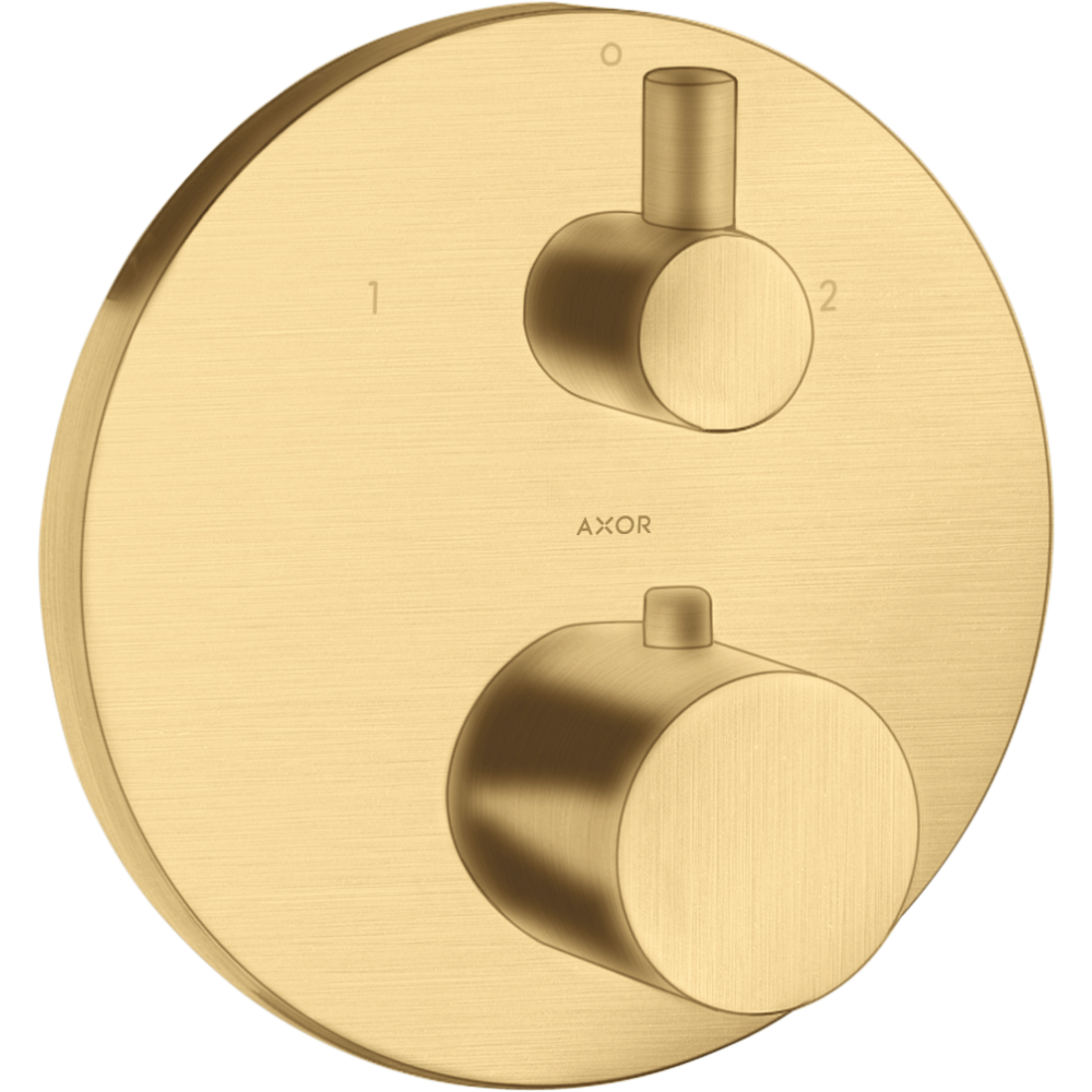 Термостат Axor Uno, с запорным/переключающим вентилем, 38720250, шлифованное золото
