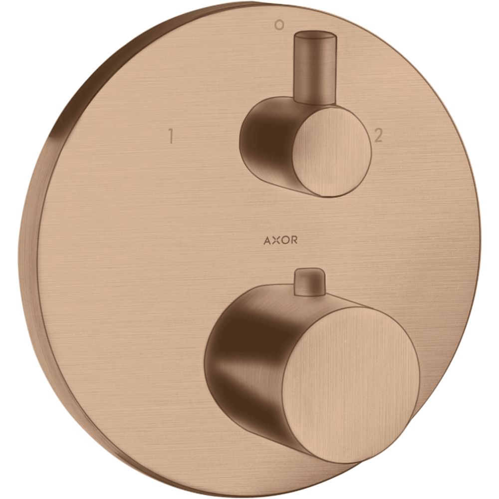 Термостат Axor Uno, с запорным/переключающим вентилем, 38720310, шлифованное красное золото