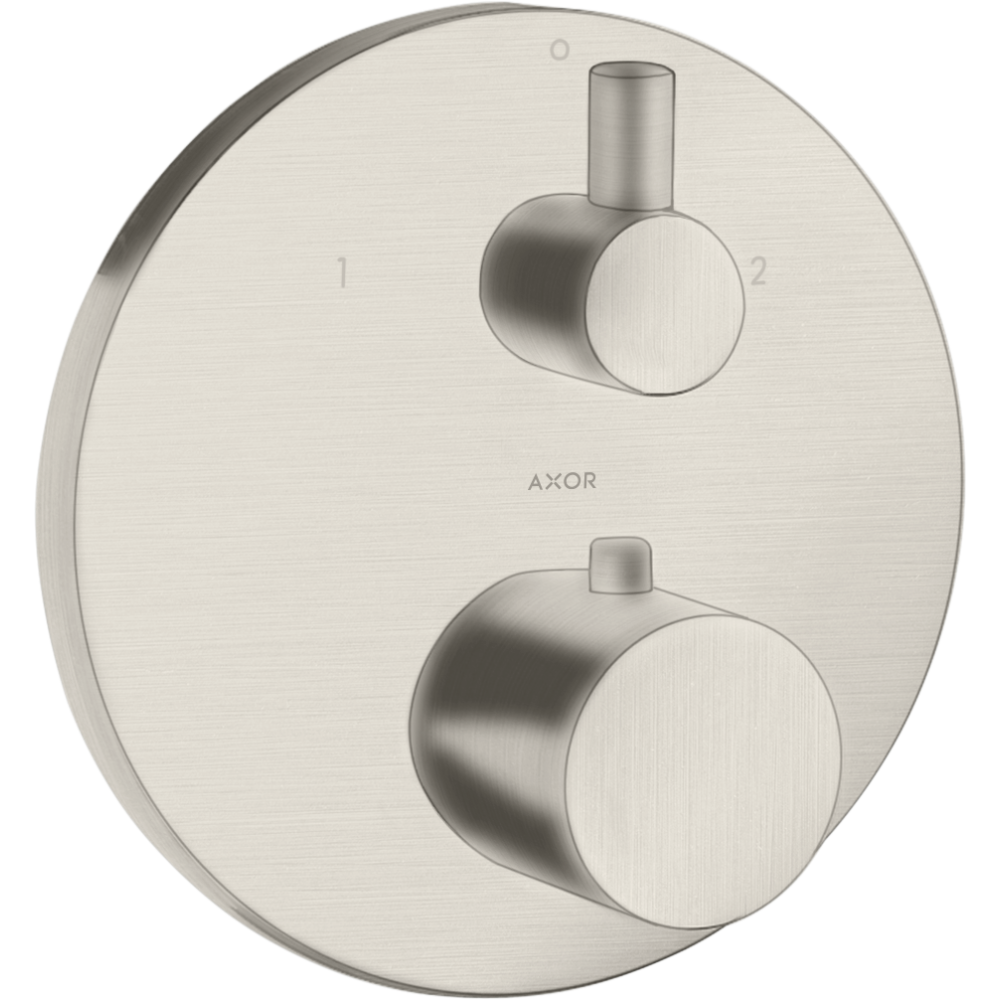Термостат Axor Uno, с запорным/переключающим вентилем, 38720800, сталь