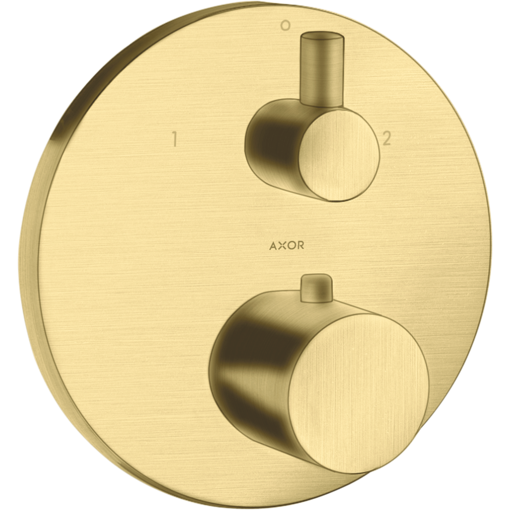 Термостат Axor Uno, с запорным/переключающим вентилем, 38720950, шлифованная медь