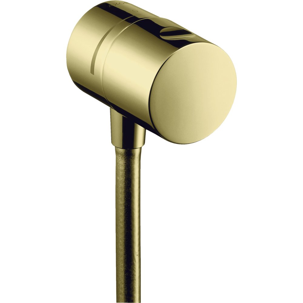 Шланговое подсоединение Axor Uno Stop, с запорным вентилем, 38882930, полированная медь