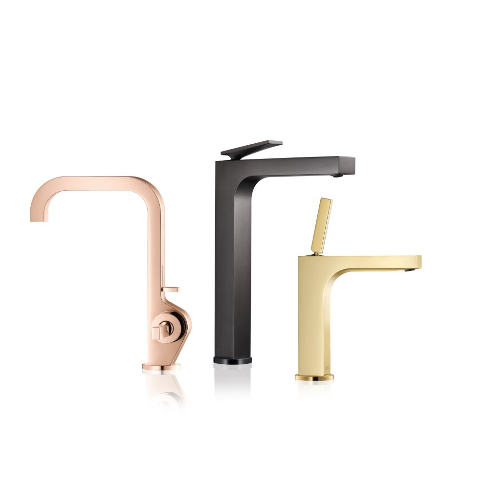 Смеситель для раковины Axor Citterio, однорычажный, 80, с тонкой рукояткой, для гостевой раковины, 39015310, шлифованное красное золото