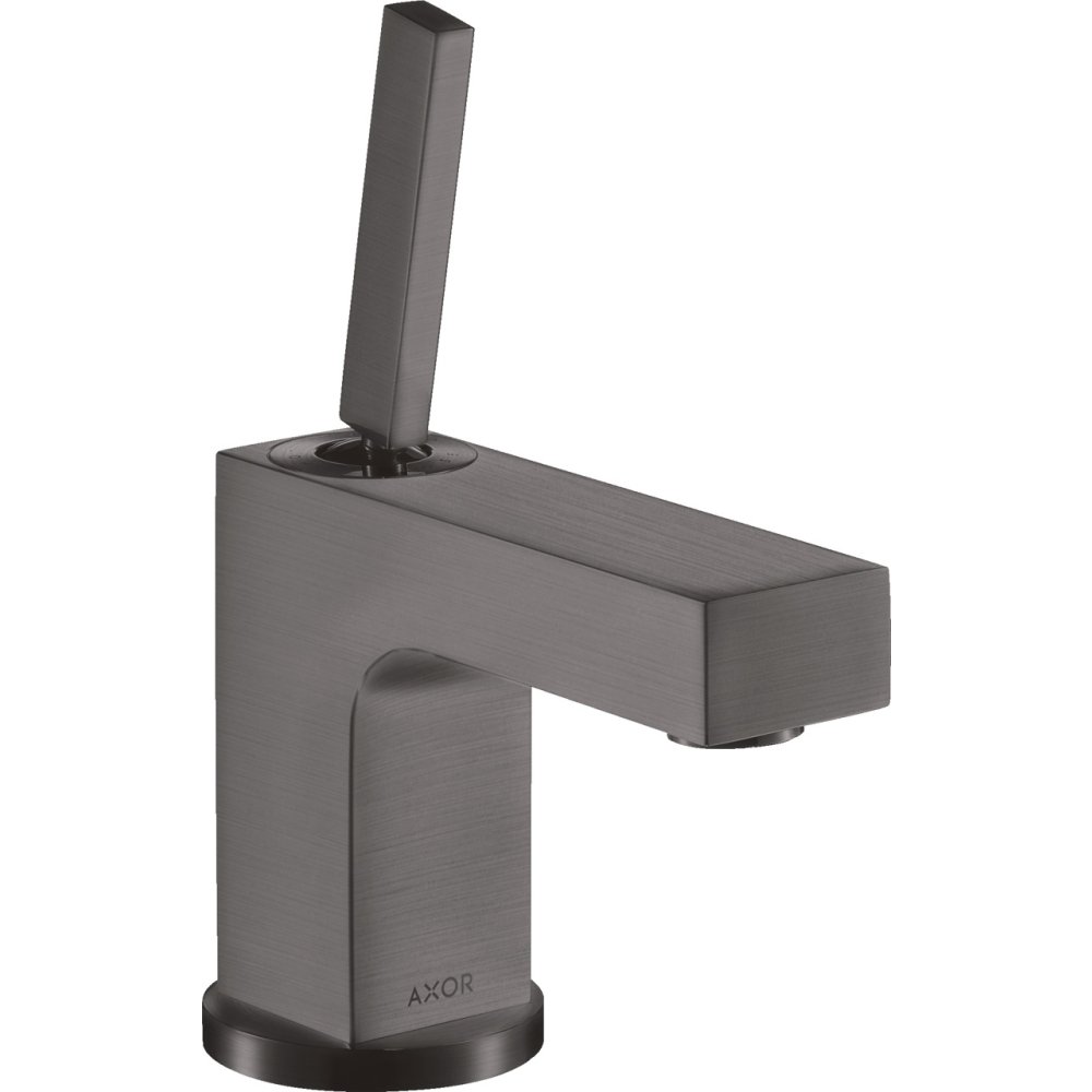 Смеситель для раковины Axor Citterio, однорычажный, 80, с тонкой рукояткой, для гостевой раковины, 39015340, шлифованный черный хром 