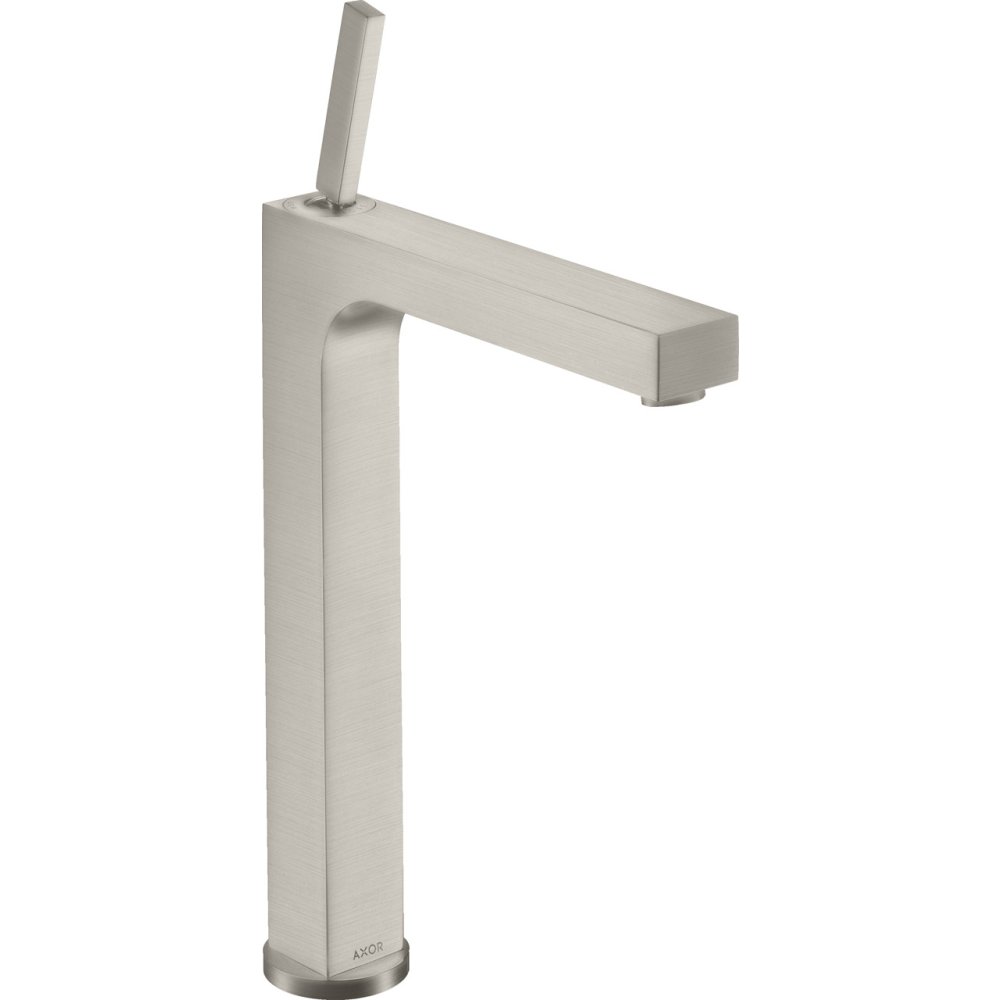 Смеситель для раковины Axor Citterio, однорычажный, 280, с тонкой рукояткой, для накладной раковины, 39020800, сталь
