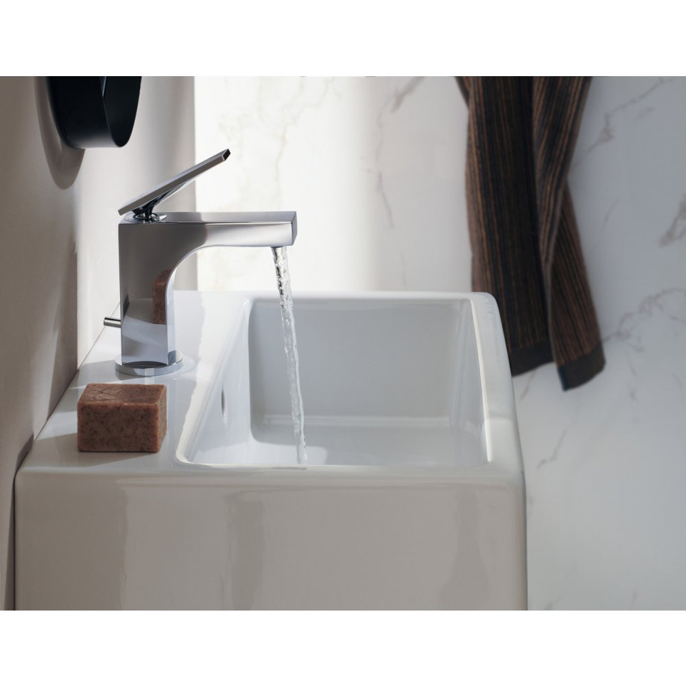 Смеситель для раковины Axor Citterio, однорычажный, 90, для гостевой раковины, со сливным гарнитуром, 39022140, шлифованная бронза