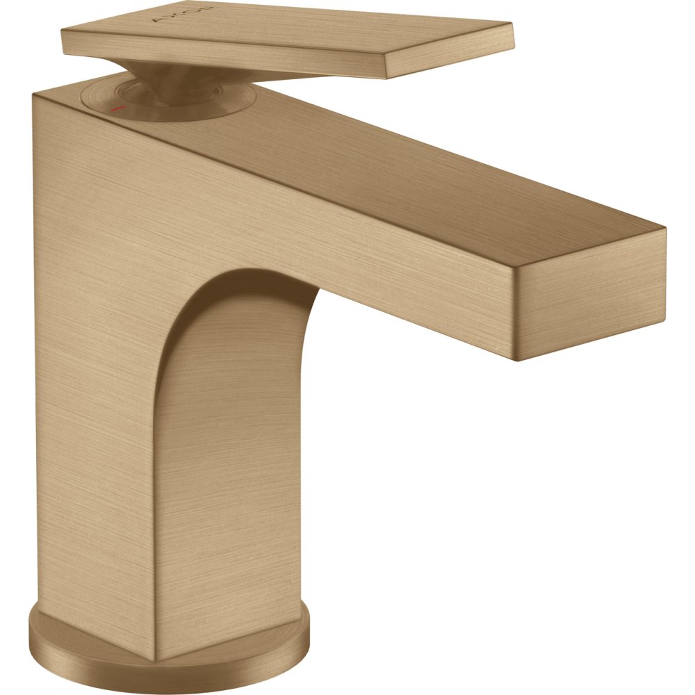 Смеситель для раковины Axor Citterio, однорычажный, 90, для гостевой раковины, со сливным гарнитуром, 39022140, шлифованная бронза