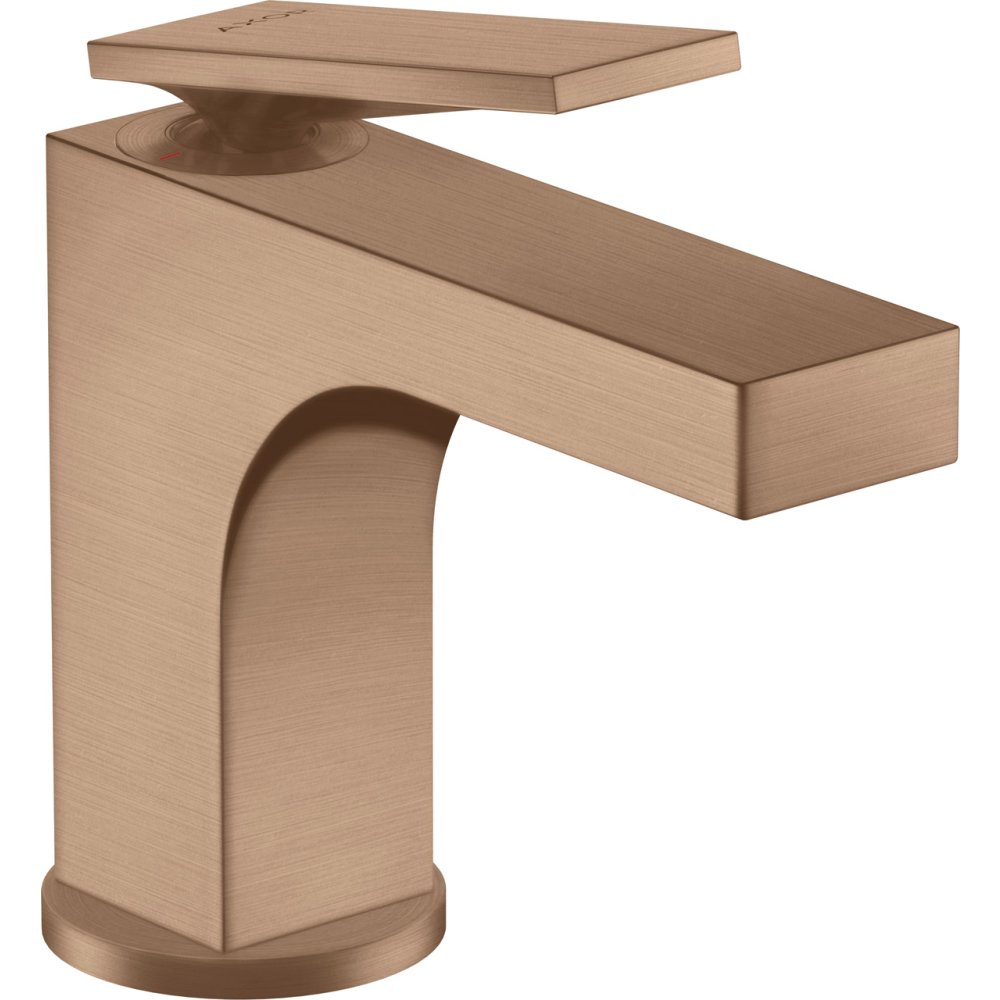 Смеситель для раковины Axor Citterio, однорычажный, 90, для гостевой раковины, со сливным гарнитуром, 39022310, шлифованное красное золото