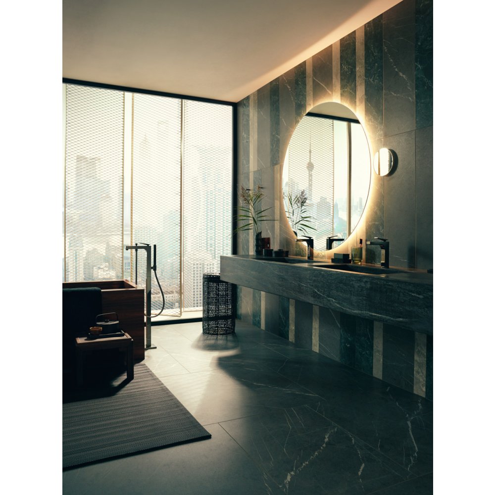 Смеситель для раковины Axor Citterio, однорычажный, 160, с рычаговой рукояткой, со сливным гарнитуром, 39023140, шлифованная бронза